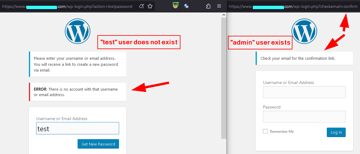 Reset Password Enumeration Picture