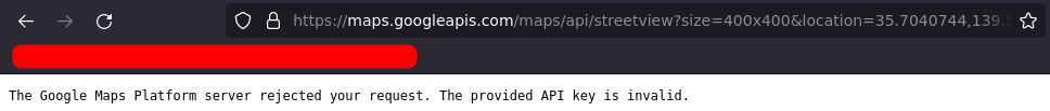 Invalid Google API key