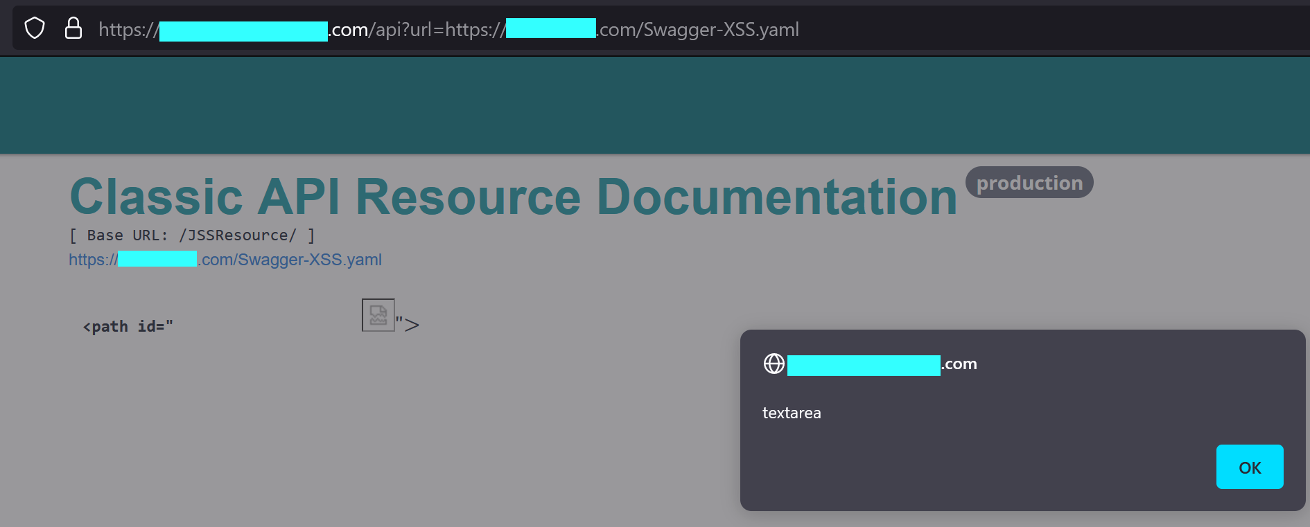 Swagger xss Image